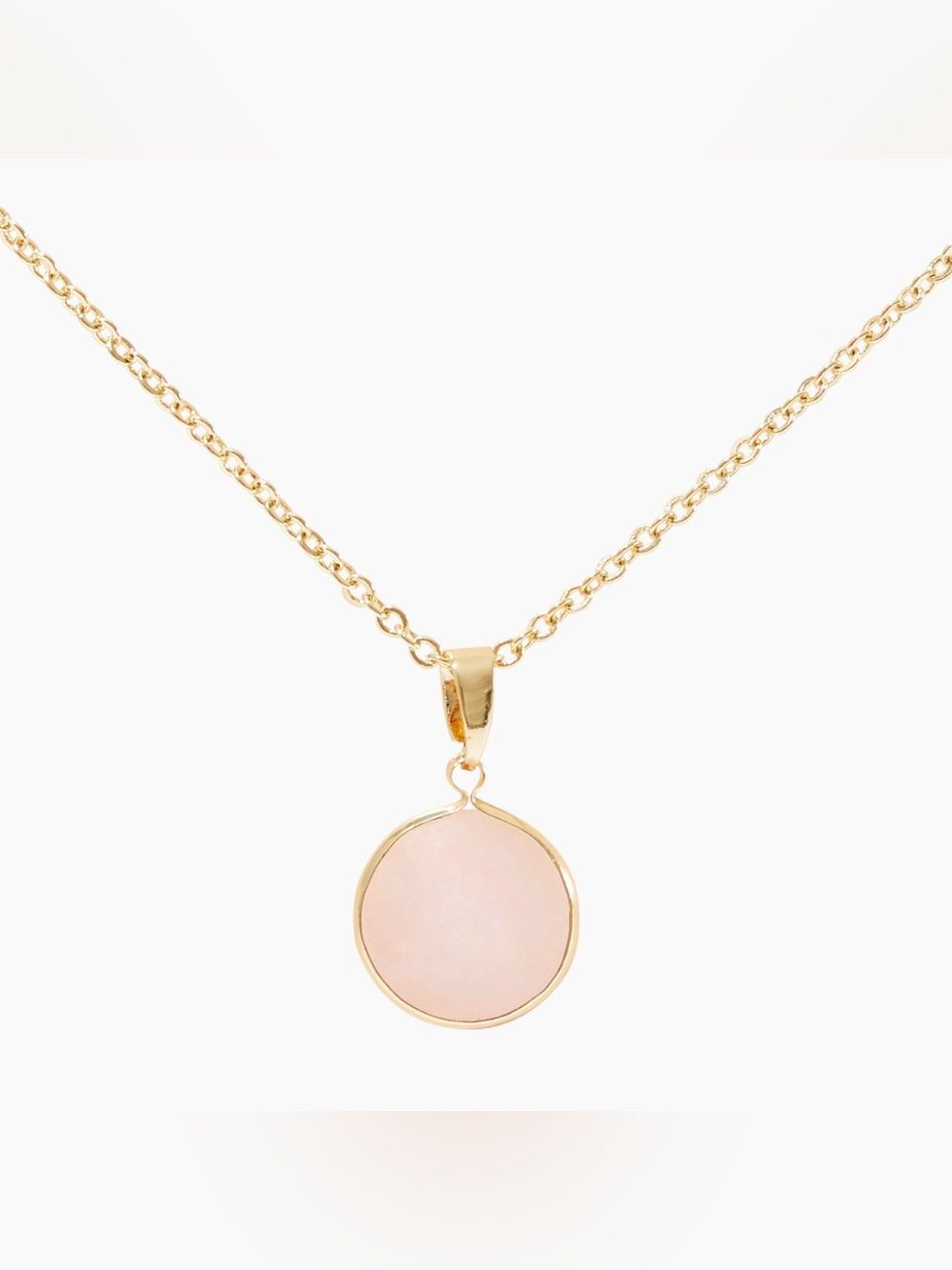 NEW *Sanctuary* Rose Quartz Serenity Gold-tone Necklace with Pink Stone Pendant